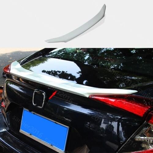 White Fit For Honda Civic 16-2017 Rear Truck Door Spoiler Wing Matte Cover Trim