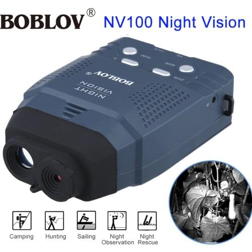 BOBLOV Digital NV100 Night Vision Device Scope Monocular IR Telescope Video DVR LCD-Screen+4GB TF Card 2x Wildlife Night Hunting