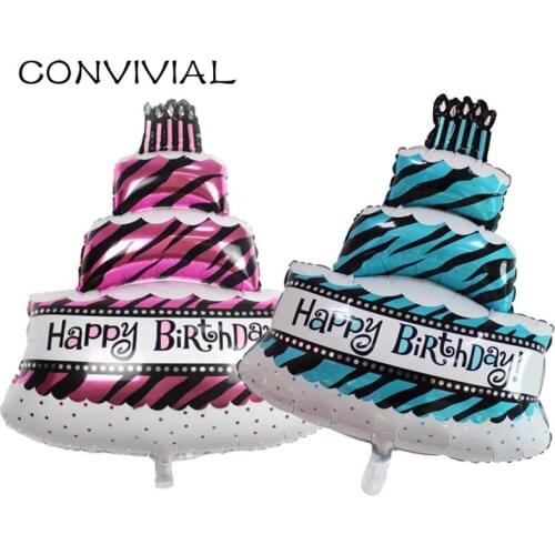 Large Minnie Cake Foil Balloon Happy Birthday Decoration Kids Toy Globos Baby Shower Helium Balloons Party Decor Supplies PA115