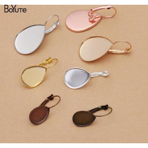 BoYuTe (50 Pieces/Lot) Fit Water Drop 10*14MM 13*18MM 18*25MM Cabochon Earring Base Blank Tray Settings Diy Jewelry Accessories
