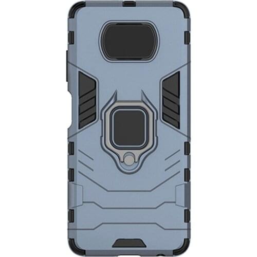 For POCO X3 NFC Case Ring Holder Armor Bumper Hard PC & Soft TPU for Xiaomi POCO X3 NFC Coques