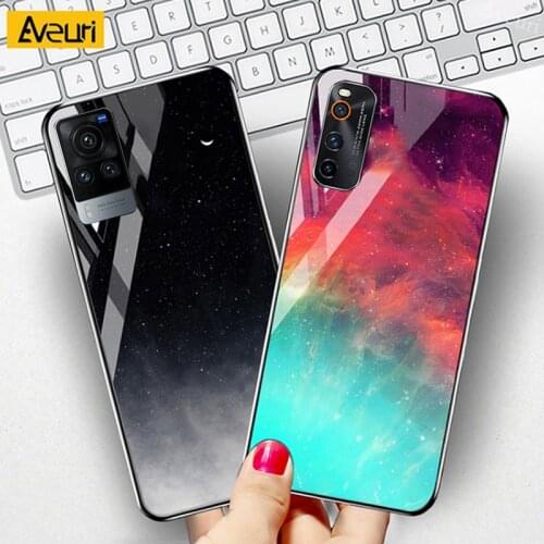 9H Tempered Glass Phone Case For Vivo X60 X50 Pro Plus iQOO 7 Z1X Z1 Z3 Neo 3 5 Pro V17 Neo S1 Pro Y12 Y17 Y19 Y72 Cover Case