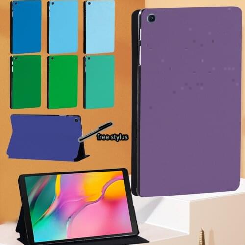 Tablet Stand Cover Case for Samsung Galaxy Tab S6 Lite P610/S5e T720/Tab A 8.0 9.7" 10.1" 10.5/Tab A7 10.4" Pure Color Covercase