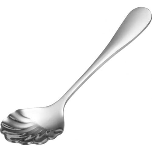 Dessert Spoon Mirror Polish Shell Shape Stainless Steel Home Fruit Spoon for Kids