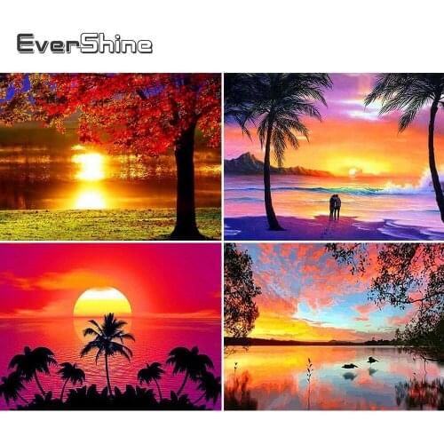 Evershine DIY Diamond Mosaic Full Display Scenery Diamond Painting Sunset Pictures Of Rhinestones Diamond Embroidery Sale Scenic