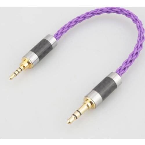 HIFI Carbon Fiber 2.5mm TRRS Balanced Male to 3.5mm Stereo Male Audio Adapter Cable 3.5mm to 2.5mm TRRS Balance Cable