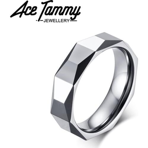 5.5mm Geometric Tungsten Ring High Polished Engagement Wedding Band Comfort Fit Women Men Couple Jewelry Party Anniversary Gifts
