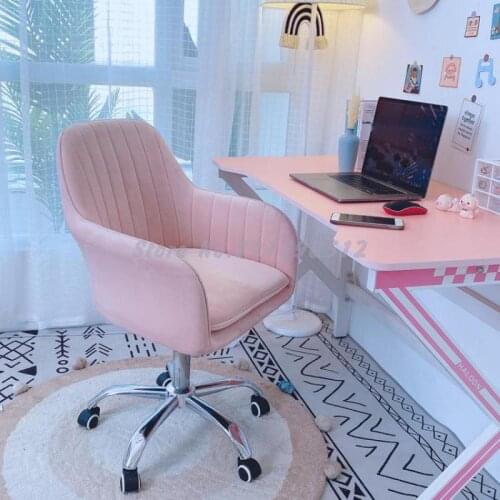 Computer chair home girl cute bedroom dormitory pink back chair comfortable lift swivel chair makeup chair net red