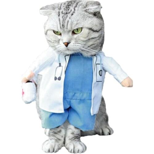 Pet Halloween Costume Dog Cat Doctor Costume Pet Doctor Clothing Funny Cosplay Outfit Uniform Funny Pet Cat Costumes
