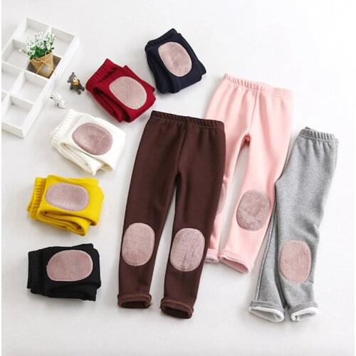 Girls Leggings Cotton Velvet Padded Knee Pads Warm Autumn Winter Fashion Leggings For Girls Children Pants