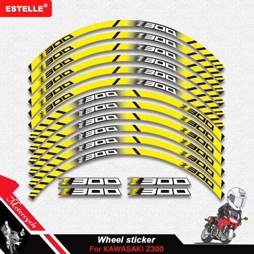 Hot sell Motorcycle for BMW wheel decals Reflective stickers rim stripes For KAWASAKI Z300 Z 300