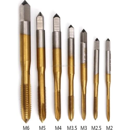 1Pc M2/M2.5/M3/M3.5/M4/M5/M6 HSS Metric Straight Flute Thread Screw Tap Plug Tap Hand Cutting Tools