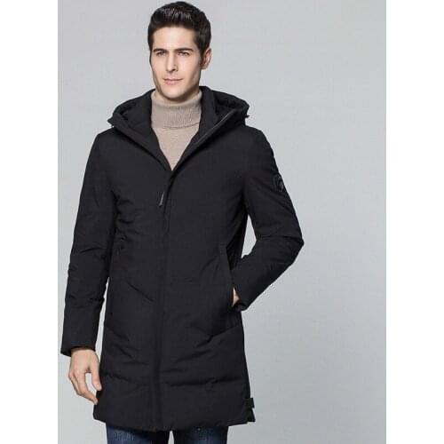 Mens Down Jacket Winter Long Hooded Coat Men Thick Casual Duck Down Coats New Arrival Mens Jackets Kurtka Zimowa KJ569