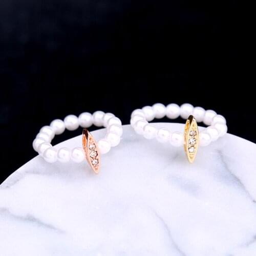 Bulk Price Bulk Price Acrylic Pearl Crystal Wedding Charm Ring For Women Pendant Beautiful Girl Wedding Rings Jewelry