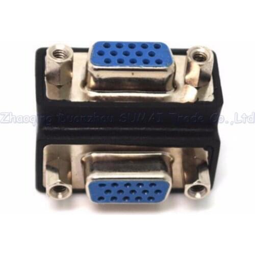 VGA adapter Female to female 90 degree 15P to 15P VGA to VGA Conversion connector