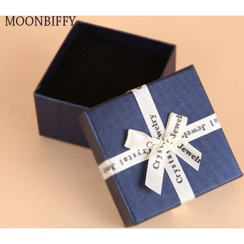 Bow Jewelry Box Necklace Ring Earrings Jewelry Box Simple Jewelry Box Cute Pink White Red Blue Gift Box Jewelry Storage Box