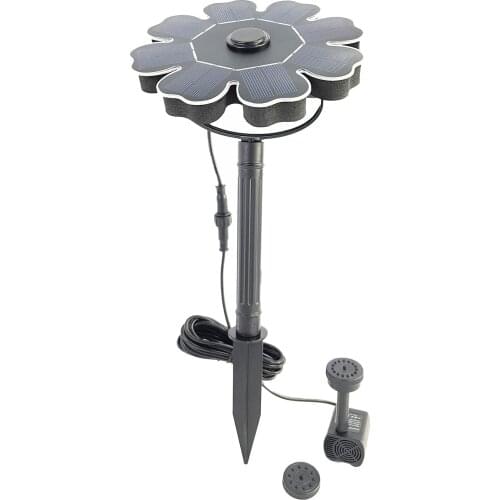 Solar Fountain Pump Ground-Inserted Fountain Petal Fountain With 2 Nozzles For Garden Pond Aquarium For Bird Bath, Fish Tank