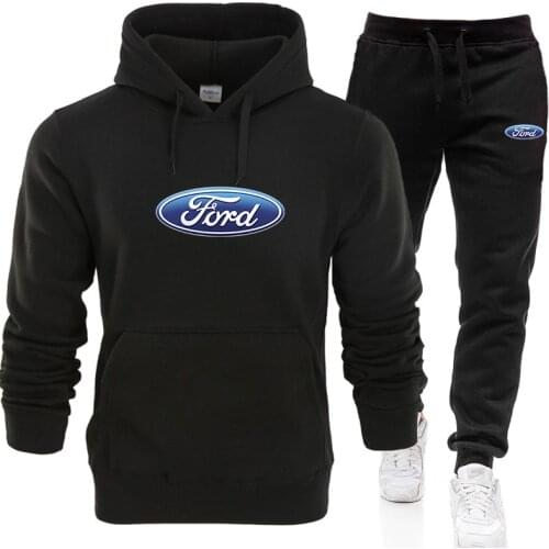 2 Piece Tracksuit Ford Car Logo Print Men Sets Hoodie Sweatshirt&Pant Outdoors Sportswear Streetwear Casual Fashion Men Clothing
