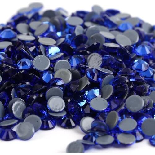 Ss6,ss10,ss16,ss20,ss30 Sapphire Color DMC Iron On Rhinestones/Hot fix Crystal Rhinestones Strass Sewing & Fabric Garment stones