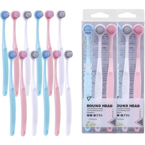 3/6/9/18pcs Super Soft Toothbrush Round Head Gum Sensitive Nano Toothbrushes Provide Extra Protection for Children and Adults