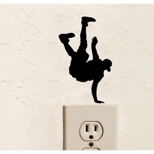 Street dance DIY Art Fashion Switch Sticker Living room Bedroom Decorative Wall Stickers Vinyl Murals JG3616