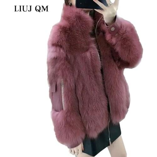 2021Winter Womens Faux Fur Coat Warm Female Sheepskin Jacket Lamb Coat Artificial Fur Short Parka Zipper Bomber Jacket Coats