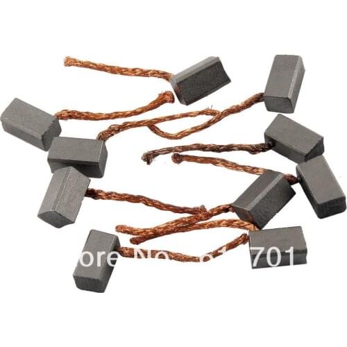 10pcs Wire Leads Angle Grinder Electric Motor Carbon Brushes 6.7x6.8x12mm Power Tool Hammer Drill Saw Car Vehicle