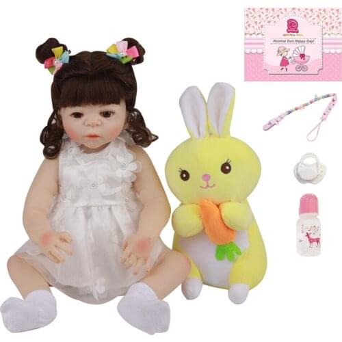 19 " 48CM Realistic Bebe Reborn Baby Doll Full Vinyl Body Truth Lifelike Baby Toy Doll For Kid Birthday Gift Early Education