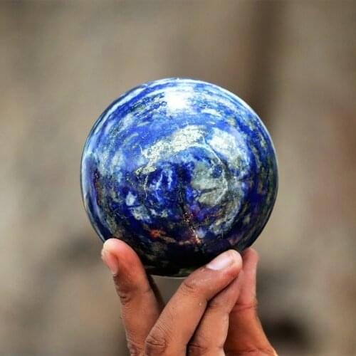 Natural lapis lazuli sphere quartz crystal ball rock healing