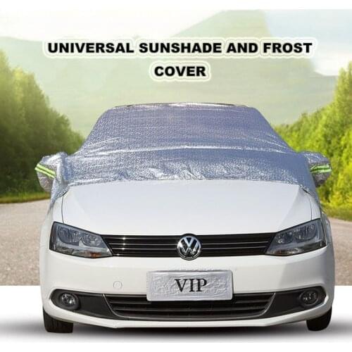 Automobile General Thickened Cotton Aluminum Film Half Car Clothes Half Cover Front Windshield Cloth Frost Cover Dust Shield