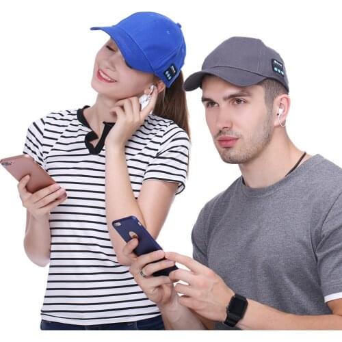 Mens And womens Bluetooth Hat Fashion Casual Outdoor Sports Baseball Cap Call Music Visor Solid Color Simple Hat Running