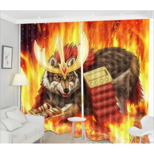 Kids Bedroom beast prey Curtain Luxury Blackout 3D Window Curtain Living Room Cortinas Drapes Rideaux Customized size pillowcase