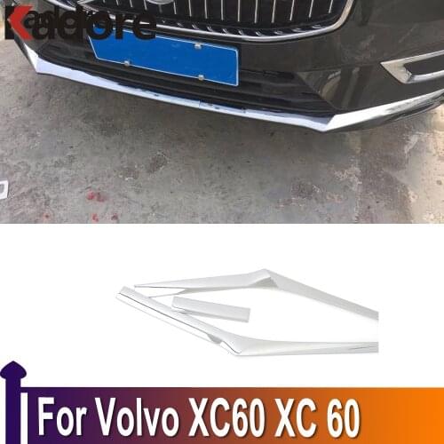 For Volvo XC60 XC 60 2018 2019 2020 ABS Chrome Front Bottom Bumper Grill Lower Cover Trim Protect Strip Accessories Car-styling