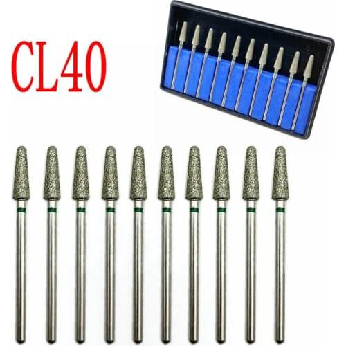 10pcs/set Nail Drill Milling Cutter Dental Diamond Polish Burs For Low Speed Straight Handpiece 2.35mm Shank