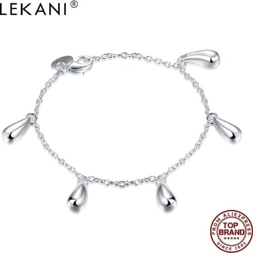 LEKANI Chain Link Bracelet Five Water Drop Rolo Bracelets Bohemian Bracelet For Women Classic Wedding Gifts Girlfriend Jewelry