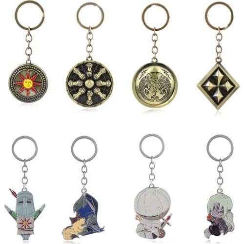 Hot Game Dark Souls 3 Keychain Knights Sword Solaire Of Astora keyring Pendant men badge Jewelry