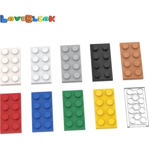 LoveBlock Plate 2x4 Building Blocks Assembles MOC Parts DIY Toys Gift Creative Educational 3020 For Kids 10pcs/Lot