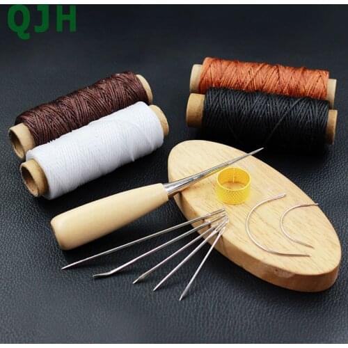 Bookbinding Leather Stitching Tools Set Sewing Special Awl Needle 150D Wax Line DIY Hand Sewing Tool Set