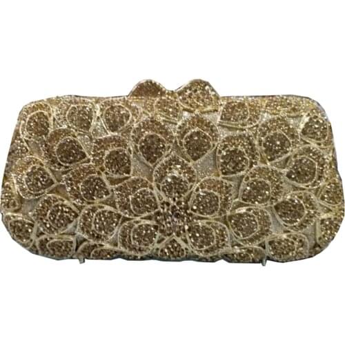 Nigeria elegant ladies evening dress bag wedding party banquet rhinestone handbag ladies crystal clutch