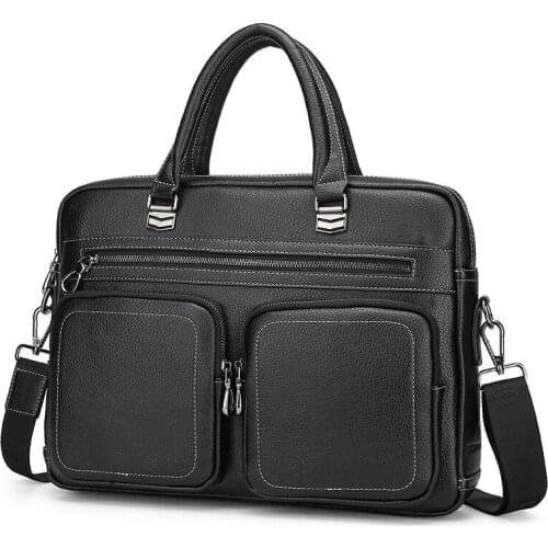 2019 New Luxury Leather Business Mens Briefcase Male Fashion Shoulder Bag Men Messenger Bag Boy Casual Tote Computer Bag