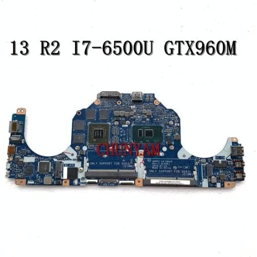 For Dell Alienware 13 R2 Laptop Motherboard AAP01 LA-C901P I7-6500U GTX960M CN-0NHYX3 NHYX3 mainboard 100% work
