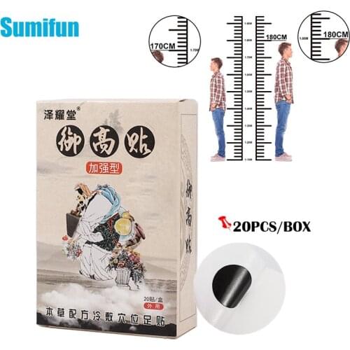 20pcs/box Height Increase Foot Patch Conditioning Body Grow Taller Plaster Promote Bone Growth Foot Sticker Health Care Products