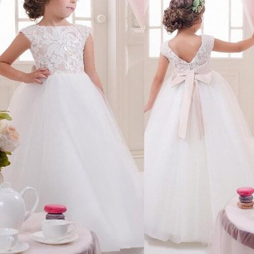 Flower Girl Dresses Off Shoulder Tulle Children Wedding Dresses Elegant Little Girl Pageant Dresses