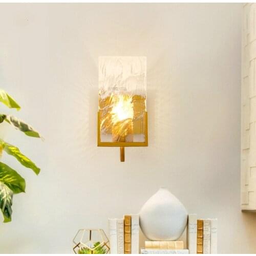 Post-modern lamp luxury crystal wall lamp minimalist living room background TV wall bedroom bedside aisle corridor lamp LB12198
