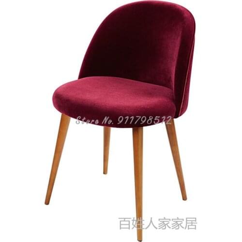 Wool solid wood dining chair computer chair writing chair dining chair dressing chair hotel chair makeup chair backrest home adu