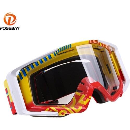 POSSBAY Punk Motorcycle Goggles Glasses Cool Motorbike Bicycle Bike Glasses For Man Women Motocross Goggles Cycling Eyewear