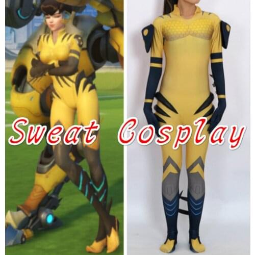 High Quality D.VA B.VA Costume Spandex with 3D Print dva bva skin Zentai Bodysuit Female Halloween Cosplay Costume