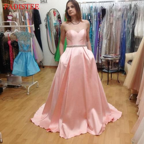 Simple Satin Sexy Strapless Prom Dress Sleeveless Woman Formal Evening Party Gowns вечерние платья Robes De Soirée فساتين السه