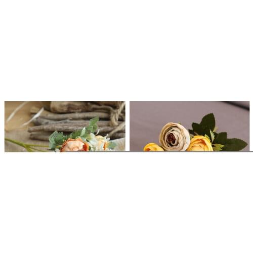1 Bouquet yellow Artificial Flowers Peony Tea Rose Autumn Silk Fake Flowers for DIY Living Room Home Garden Wedding Decoration