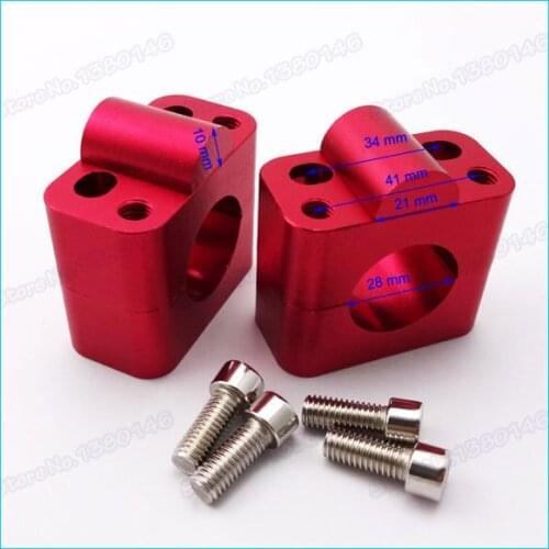 28mm Red Fat Handle Bar Clamp Risers Taper Pit Dirt Bike For ATV Quad motard Motorcycles XR TTR GY6 KLX
